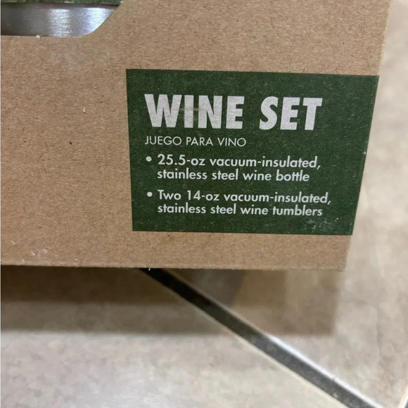 Ozark Trail 3 Piece Stainless Steel Wine Bottle & Wine Glasses Gift Set Picnic - Picture 2 of 4